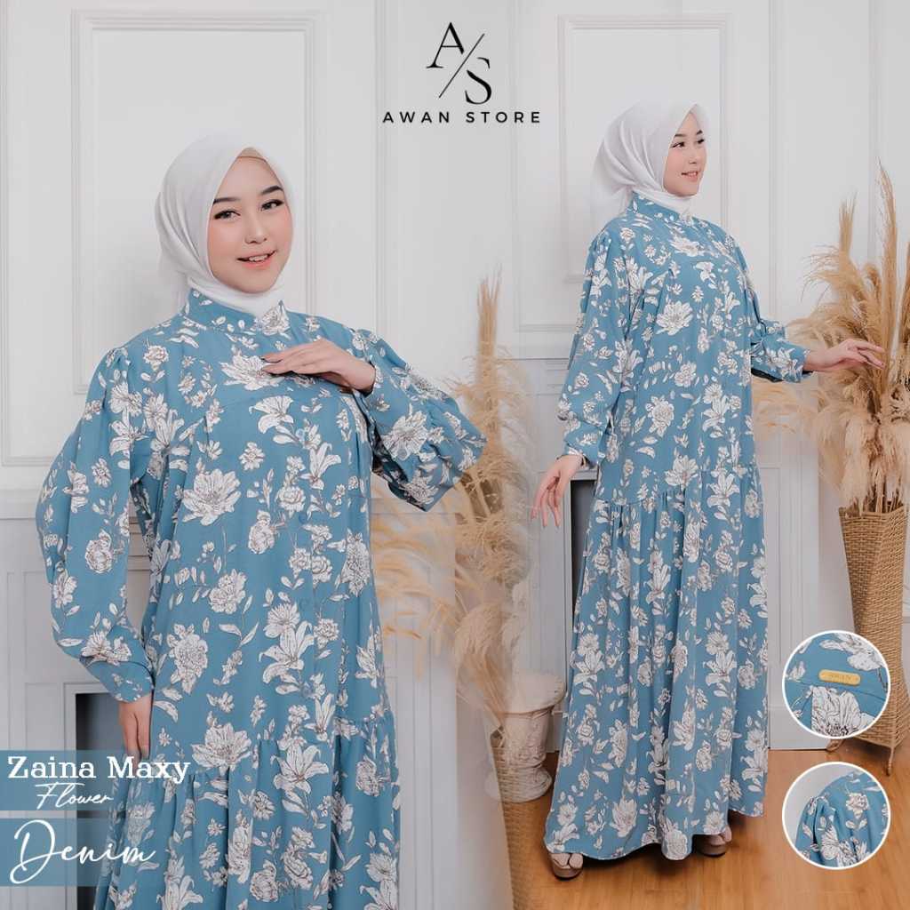 LANGSUNG KIRIM GAMIS REMPEL RAYON PREMIUM MOTIF BUNGA FREE BROS LENGAN ELEGAN BUSUI GAUN WANITA AKSE