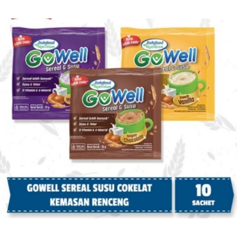 

GOWELL all varian aneka rasa 1 renceng isi 10 saset ada juga 5 saset gowell mantap