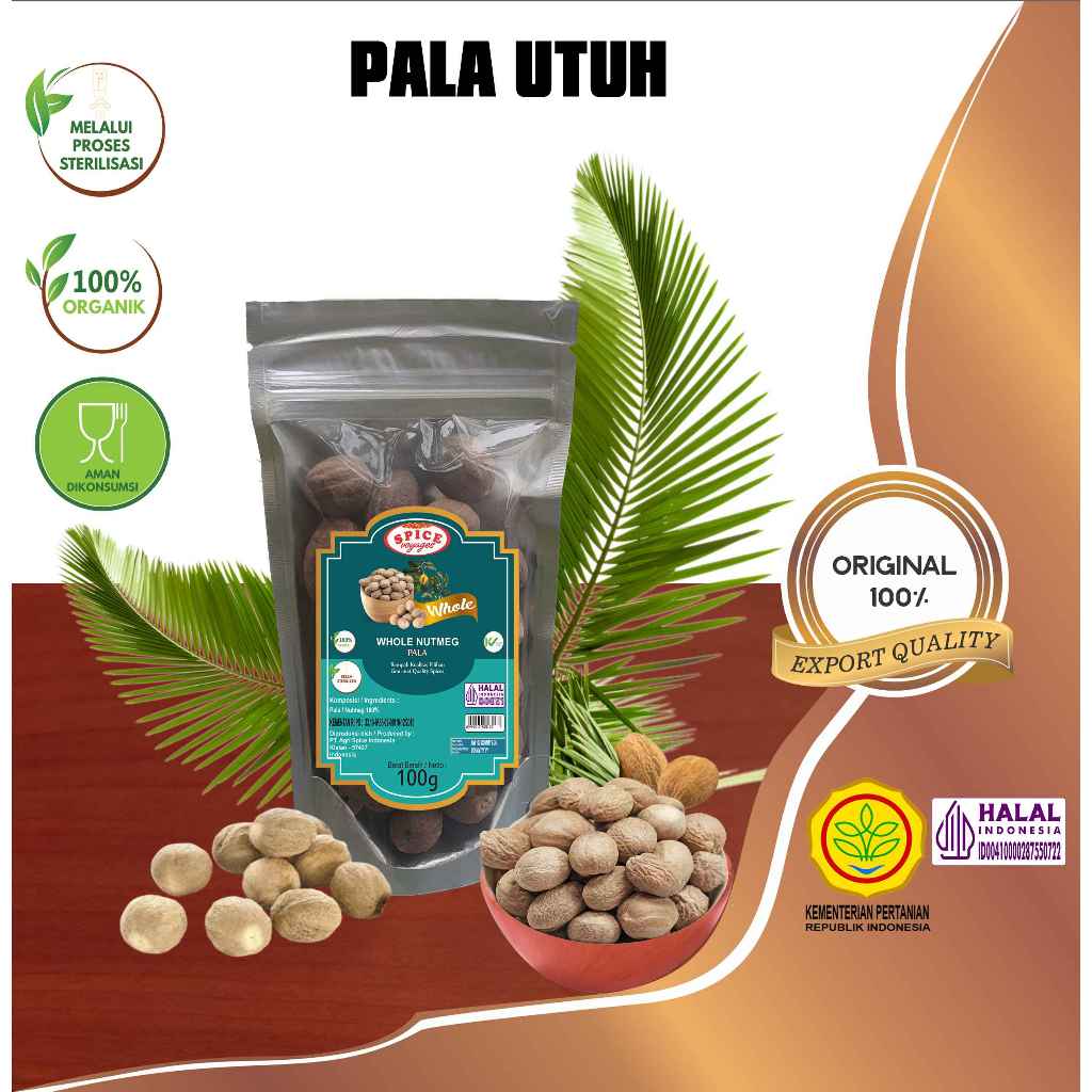 

Spice Voyages Whole Nutmeg (100gr) / Pala (100gr)