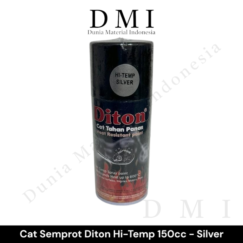 Pilox DITON HI-TEMP SILVER 150cc | Pilok Cat Semprot 150ml Anti Panas | Pylox Spray Paint | Pewarna 