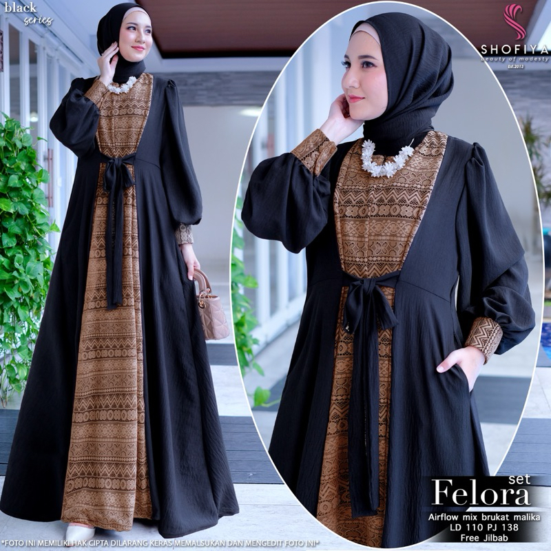 GAMIS FELORA SET HIJAB ORIGINAL SHOFIYA