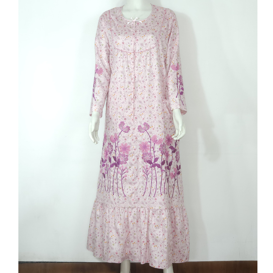 Longdress Panjang Bordir Katun Jepang Khas Malang [ Gamis Wanita Premium ] [ Pakaian Muslim Busui ]