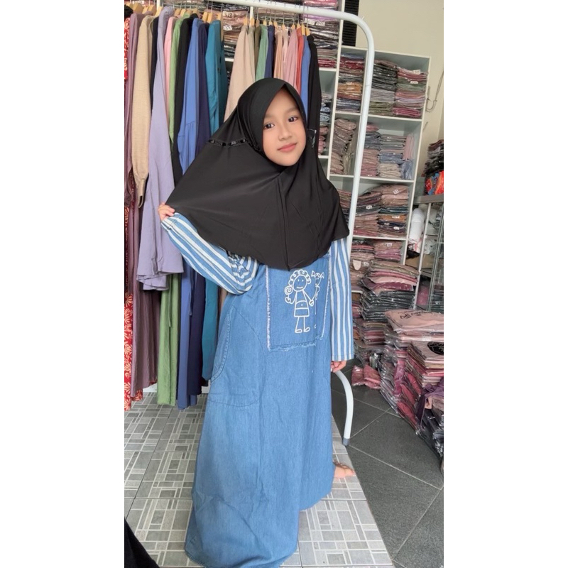168 JILBAB ANAK AL FAEZYA SEKOLAH SD SERUT PITA JERSEY SUPER/HIJAB AF ALFAEZYA ANAK SEKOLAH ORI BY B