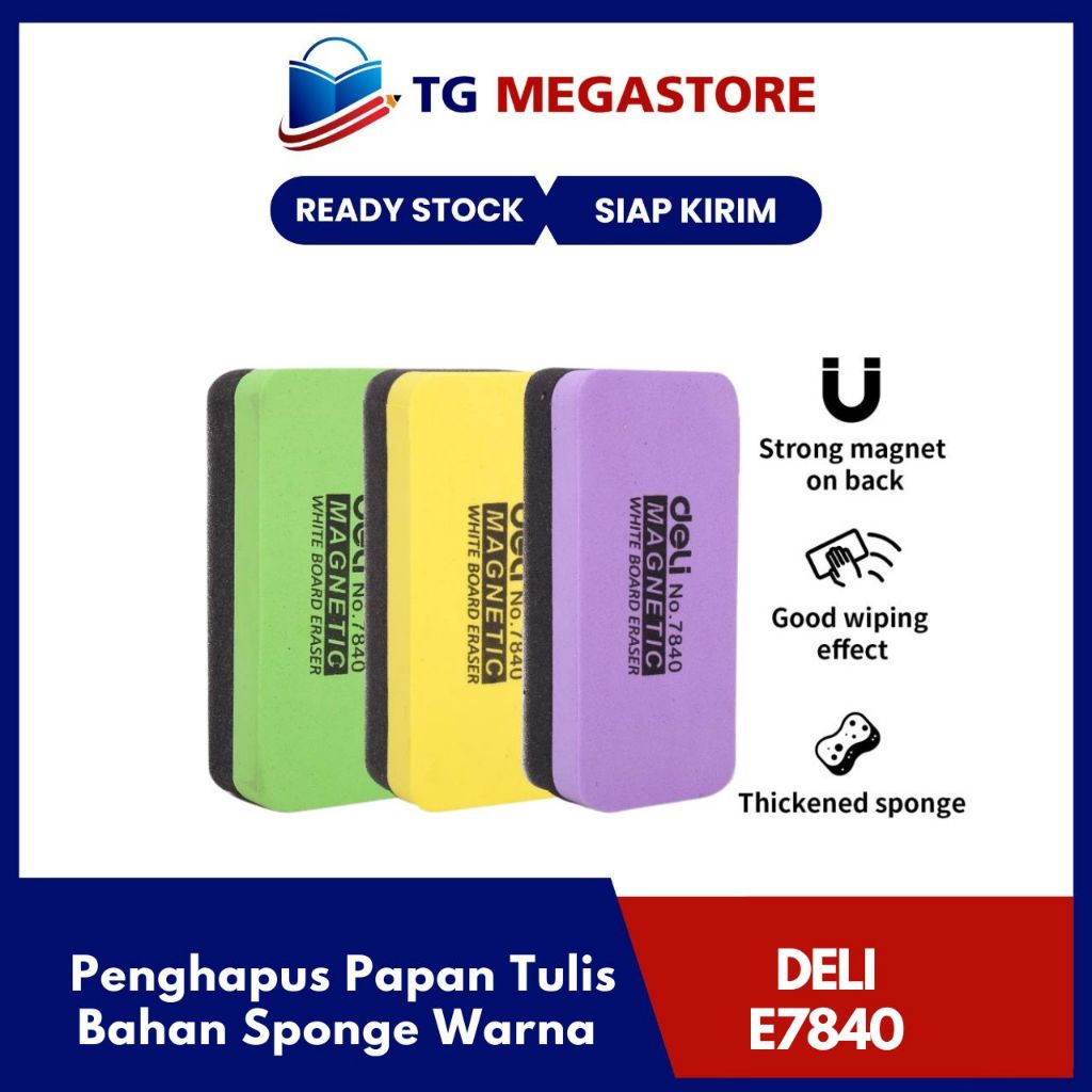 

Penghapus Papan Tulis Deli Bahan Sponge Warna - E7840