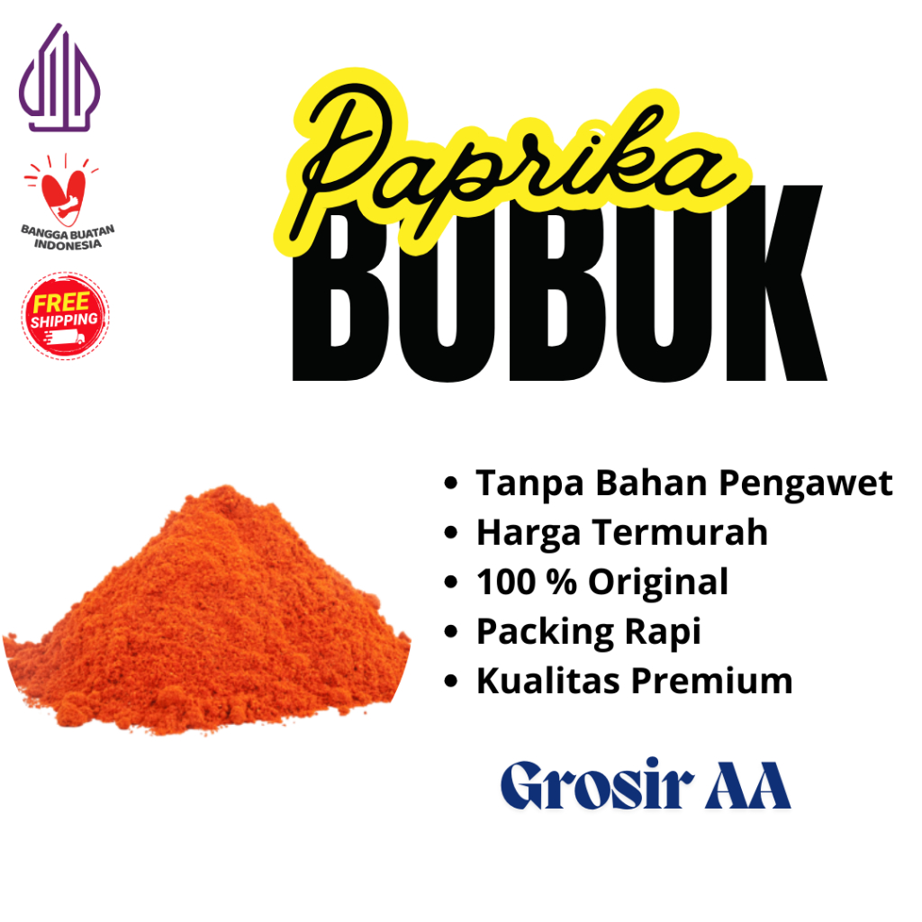 

Paprika Bubuk / Bubuk Paprika Powder 50gr / Kualitas Premium Tanpa Bahan Pengawet