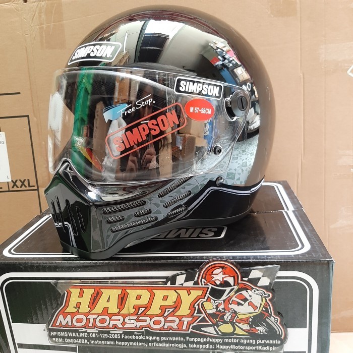 Helm Simpson M30 Black Glossy DOT Original USA