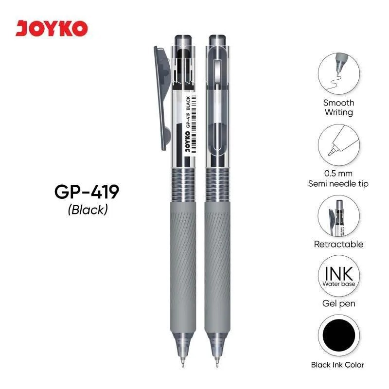 

(1 PCS) Gel Pen GP-419 Joyko 0.5 mm Black