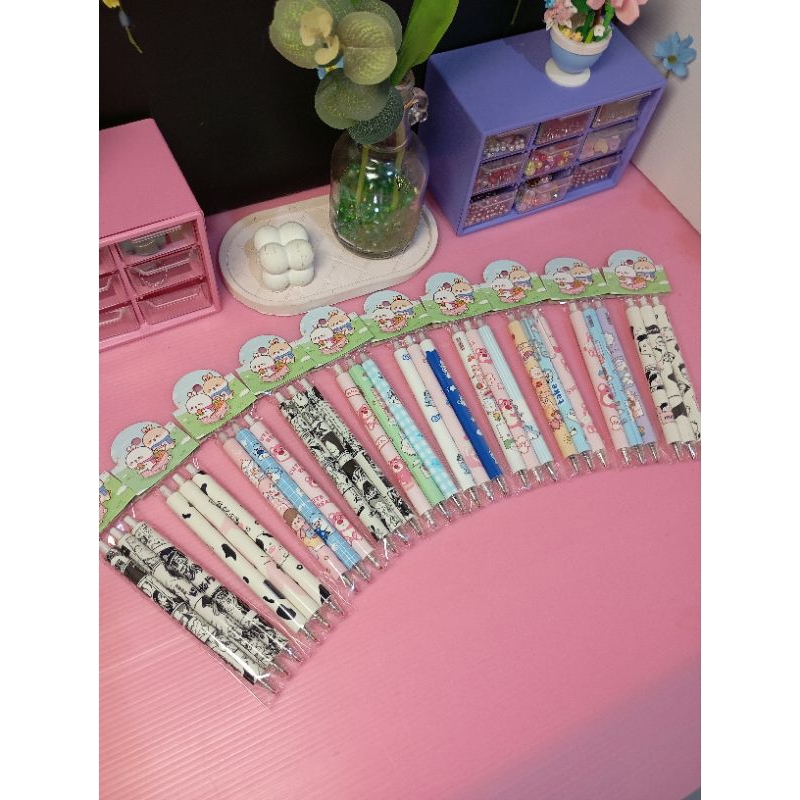 

[aesthetic_aksesoris] pena set karakter/pulpen/balpoint isi 3