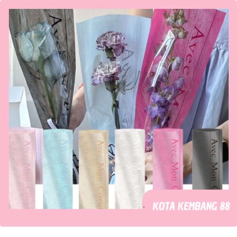 

20 LEMBAR Plastik Buket Bunga 1 Tangkai Single Flower Bouquet Kado Valentine Wisuda SF02