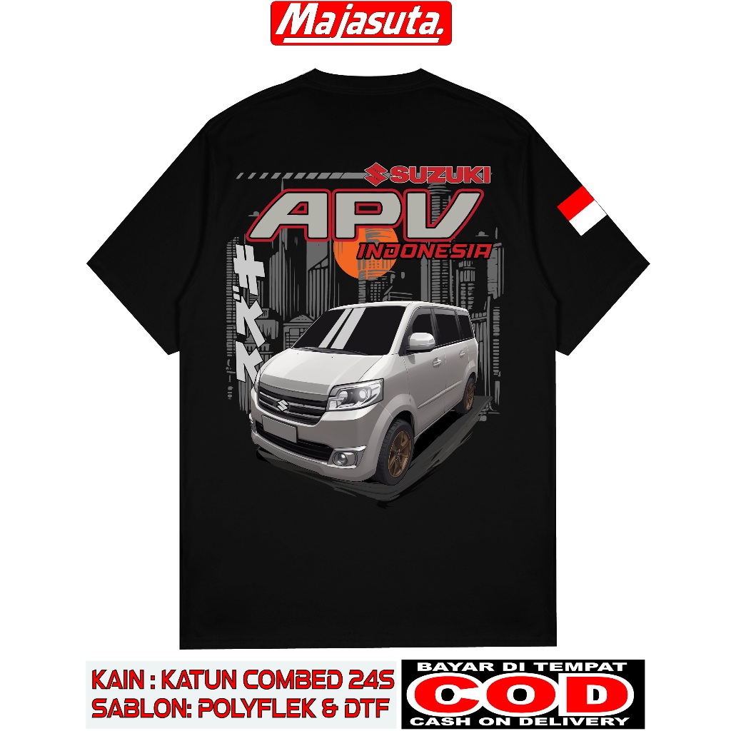 BAJU KAOS SUZUKI APV INDONESIA M4 KATUN COMBED 24S TEBAL//BISA COD// KAOS KOMUNITAS//KAOS CLUB//KAOS