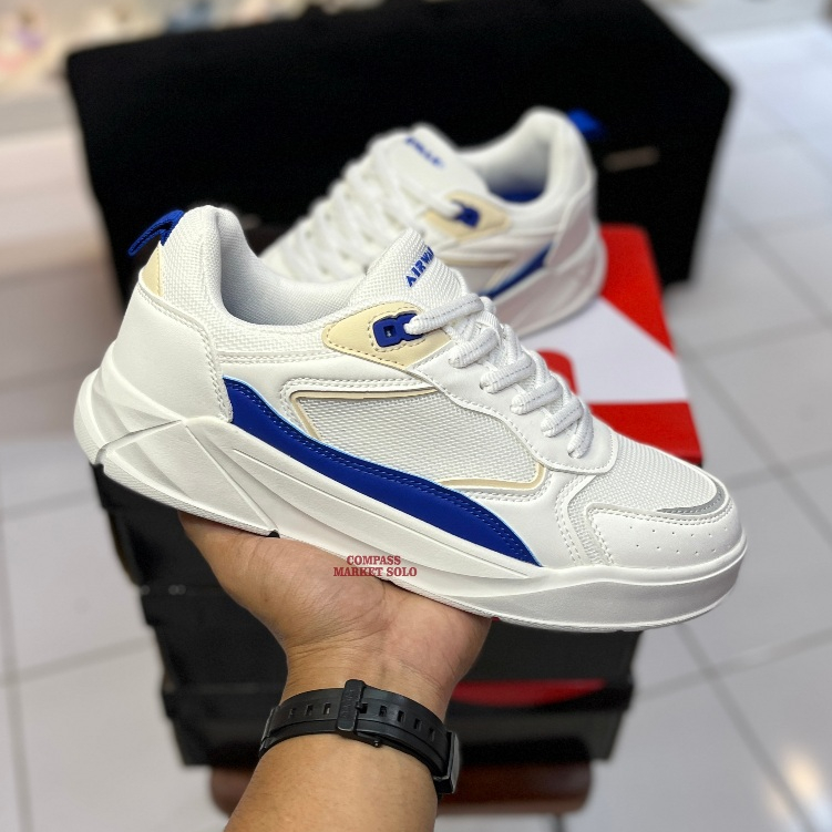 [ORIGINAL] SEPATU AIRWALK CESAR WHITE BLUE AIWCM240709W | SEPATU SNEAKERS CASUAL PRIA