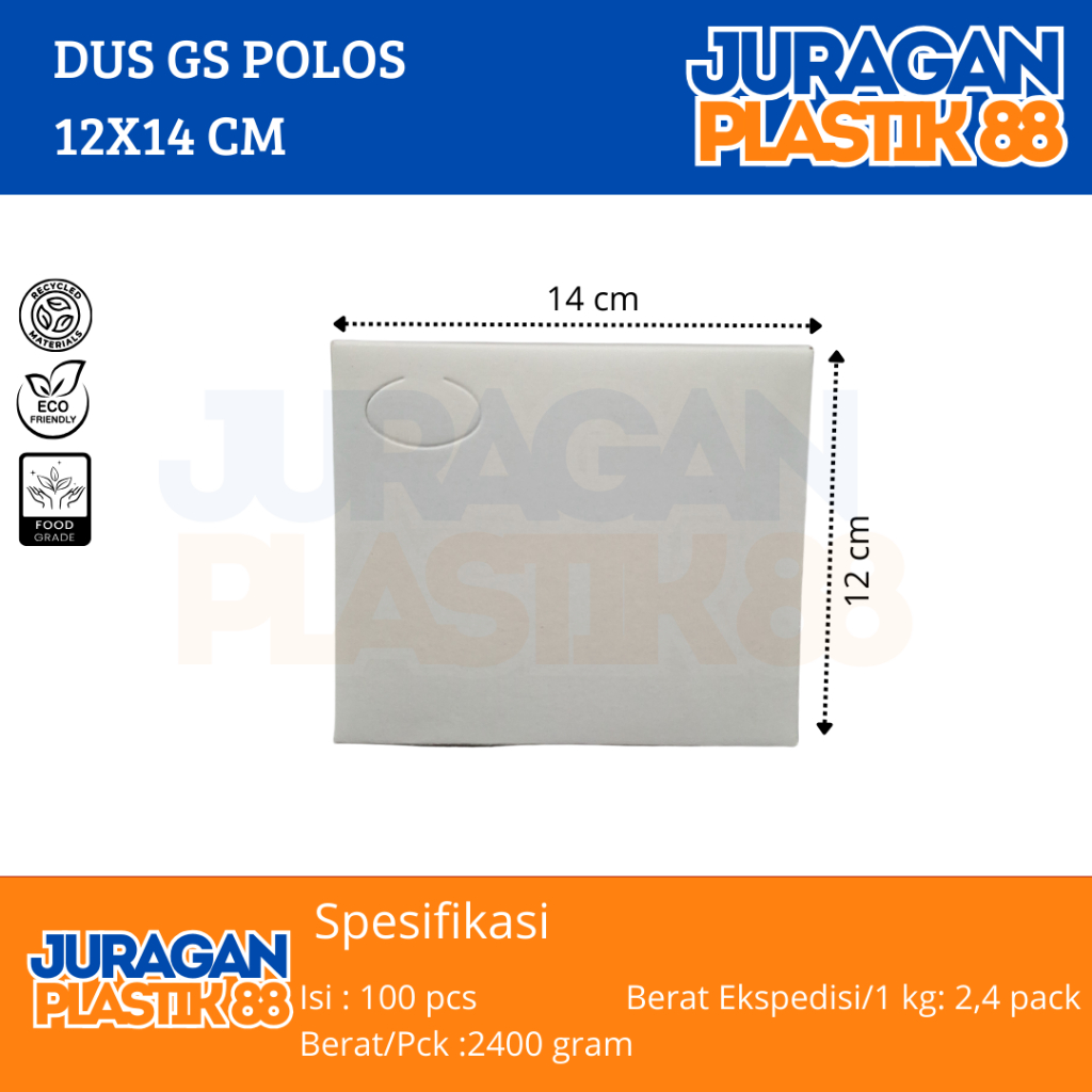 

Box Snack 12x14 Dus Kotak Kue Roti Polos Uk 12 x 14