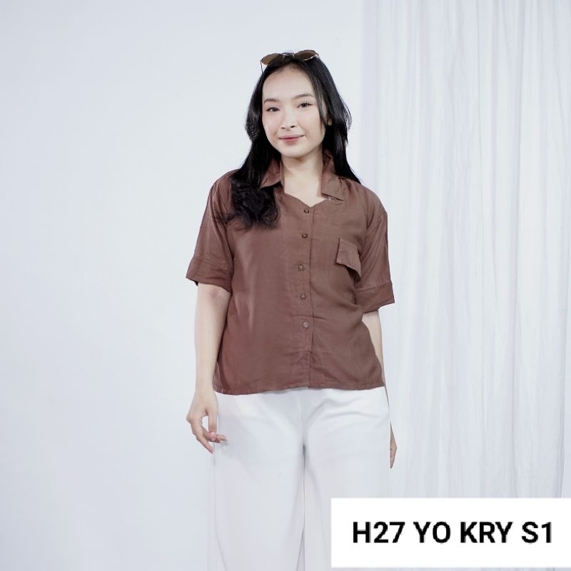 Blouse Wanita Katun Lengan Pendek | Atasan Wanita Polos | BLOUSE POLOS LENGAN PENDEK