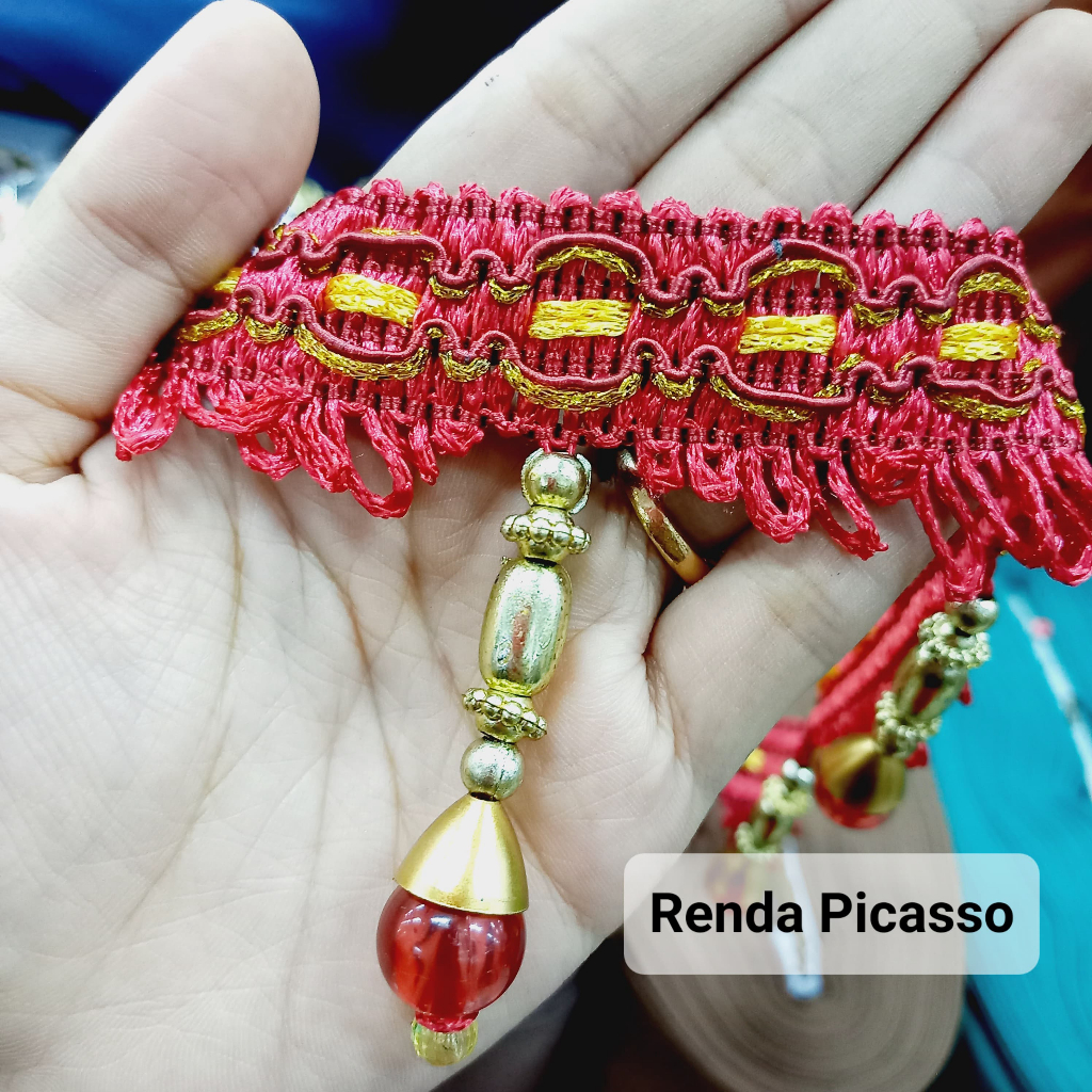 Renda Gorden Picasso ROL Renda Hiasan Pinggiran Panjang 15 yard