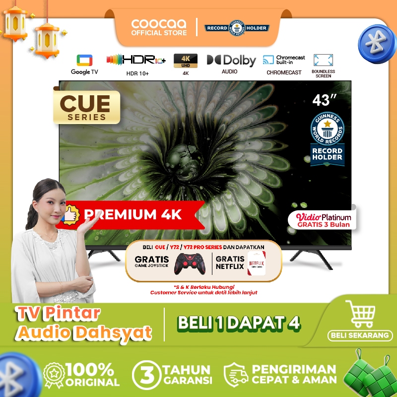 [NEW] [Google TV] COOCAA TV 43 inch - Smart TV - Digital TV - Netflix & Youtube - Google Assistant -