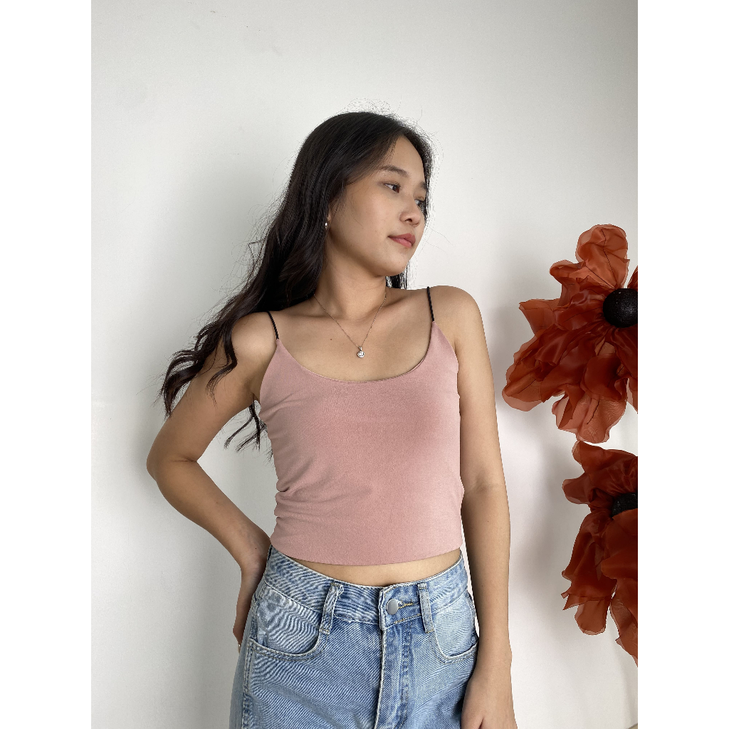 [Lolabae] SPAGHETTI TANK | Tank Top Crop Wanita | Bikini Crop Top | Tanktop Tali Tipis