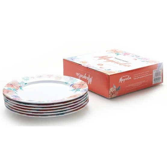 Jual Piring Cantik Motif Bunga Melamine Magnolia Tupperware