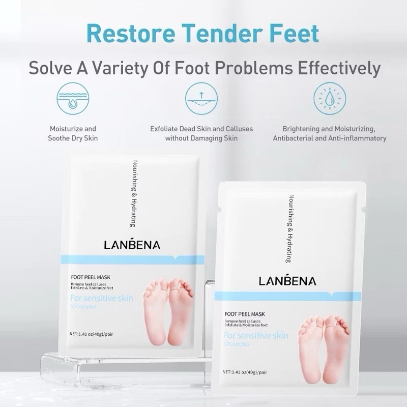 LANBENA Foot Peeling Mask 1 Pair Remove Dead Skin Foot Care Untuk Spa Kaki Exfoliating Masker Beauty