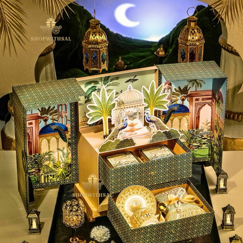 Hampers Lebaran 2026 / Eid Mubarak Hampers Premium Al-Qur’an Gelas Cangkir Set Mewah Kue Kering/ Saj