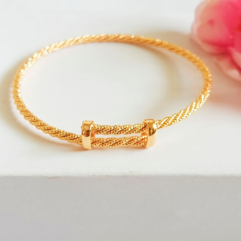 Gelang bangle model plintir/gelang keroncong perhiasan lapis emas