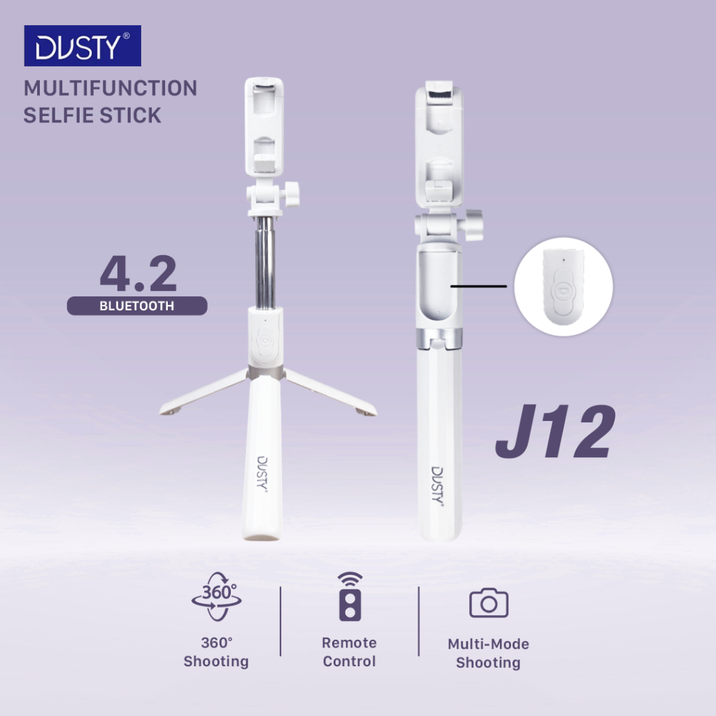Selfie Stick Mechanic Dusty J12 Multifungsi - Tongkat Narsis - Tongsis Tripod Remote Contole Alumini