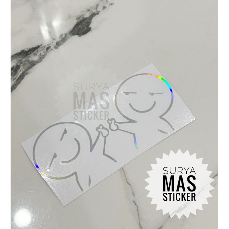 

stiker gambar orang animasi lucu cartoon karakter hologram