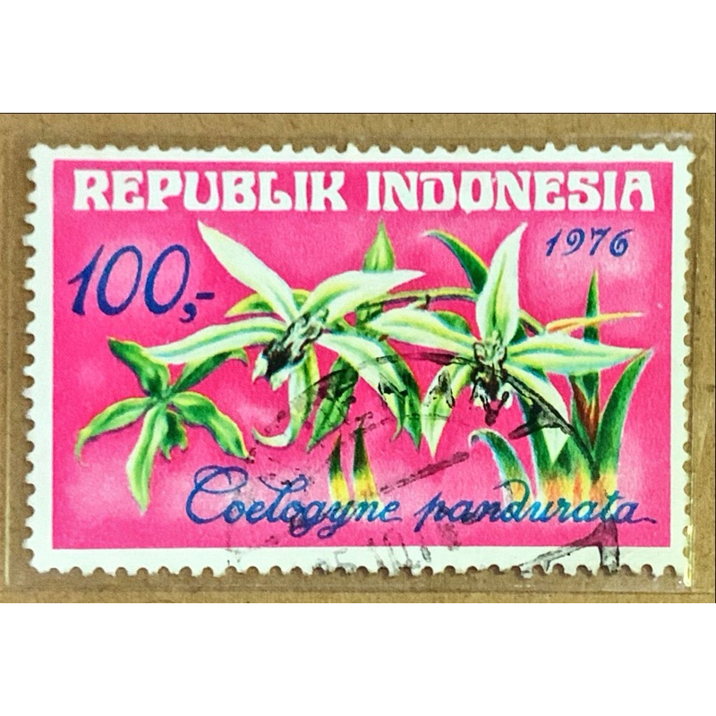 

(BA) PRANGKO INDONESIA 1976 ANGGREK Rp.100,- USED