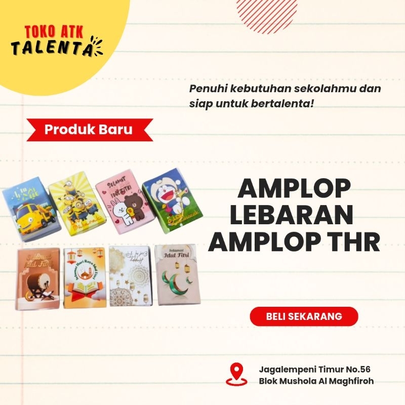 

Amplop Lebaran isi 50pcs amplop thr lucu karakter