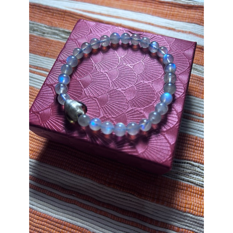 Gelang Labradorite with spacer love beads 6,4mm size 17cm