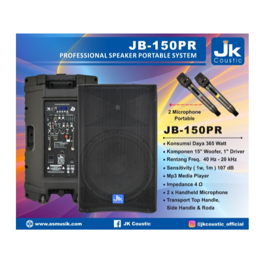 Speaker Portable JK 15 inch JB150PR Jk Coustic