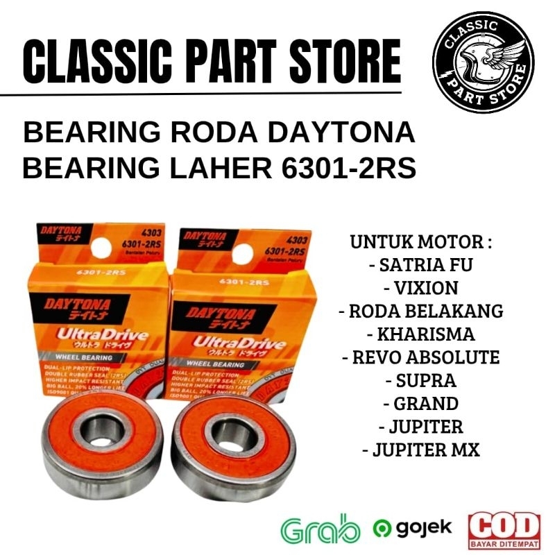 Bearing roda daytona 6301 2-RS Bearing laher