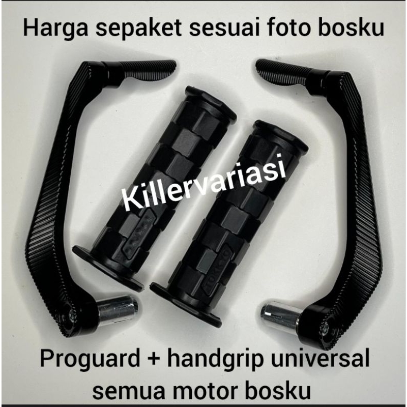 paket handgrip + proguard cnc universal semua motor Mio beat Xeon Scoppy Vario 125 150 Jupiter Z1 Ju