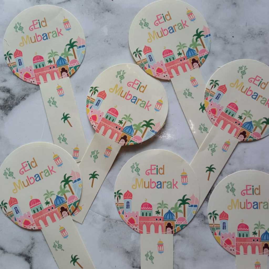 

6pcs Sticker Segel Lebaran-Eid Mubarak stiker-Stiker Toples