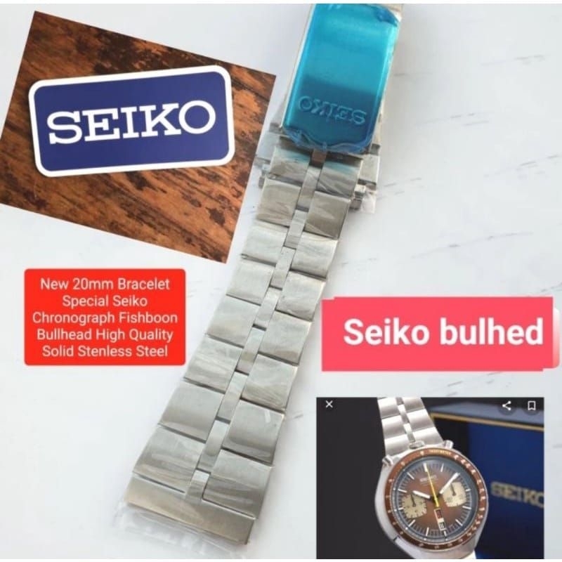 strap rantai jam tangan Seiko bullhead size 20mm