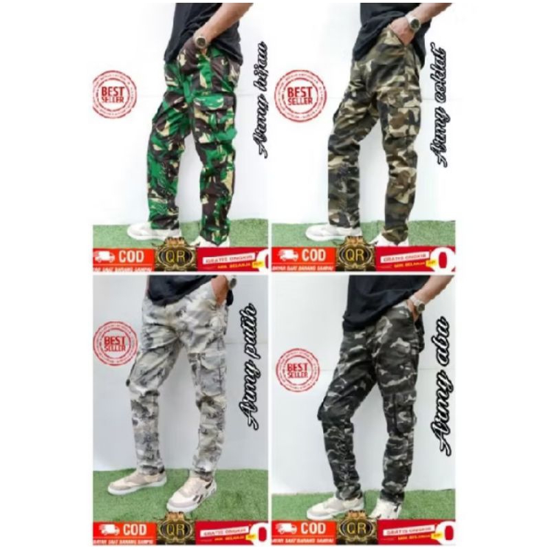 Celana Cargo Loreng Panjang / Celana Loreng Army Murah / Celana Loreng Panjang Pria / Celana Panjang