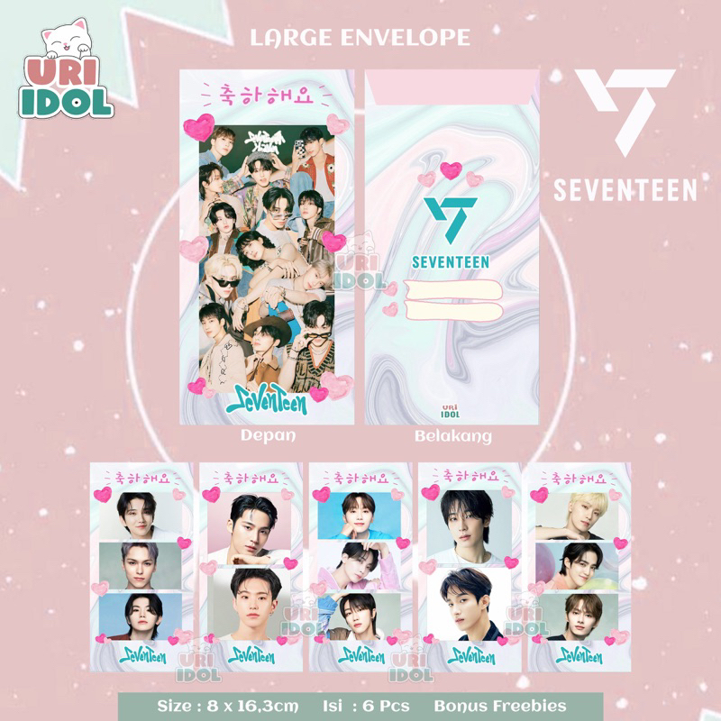 

AMPLOP SEVENTEEN - 6 PCS - AMPLOP KPOP AMPLOP LEBARAN - AMPLOP NATAL - AMPLOP CHRISTMAS - AMPLOP ANGPAU - AMPLOP IMLEK - AMPLOP HARI RAYA