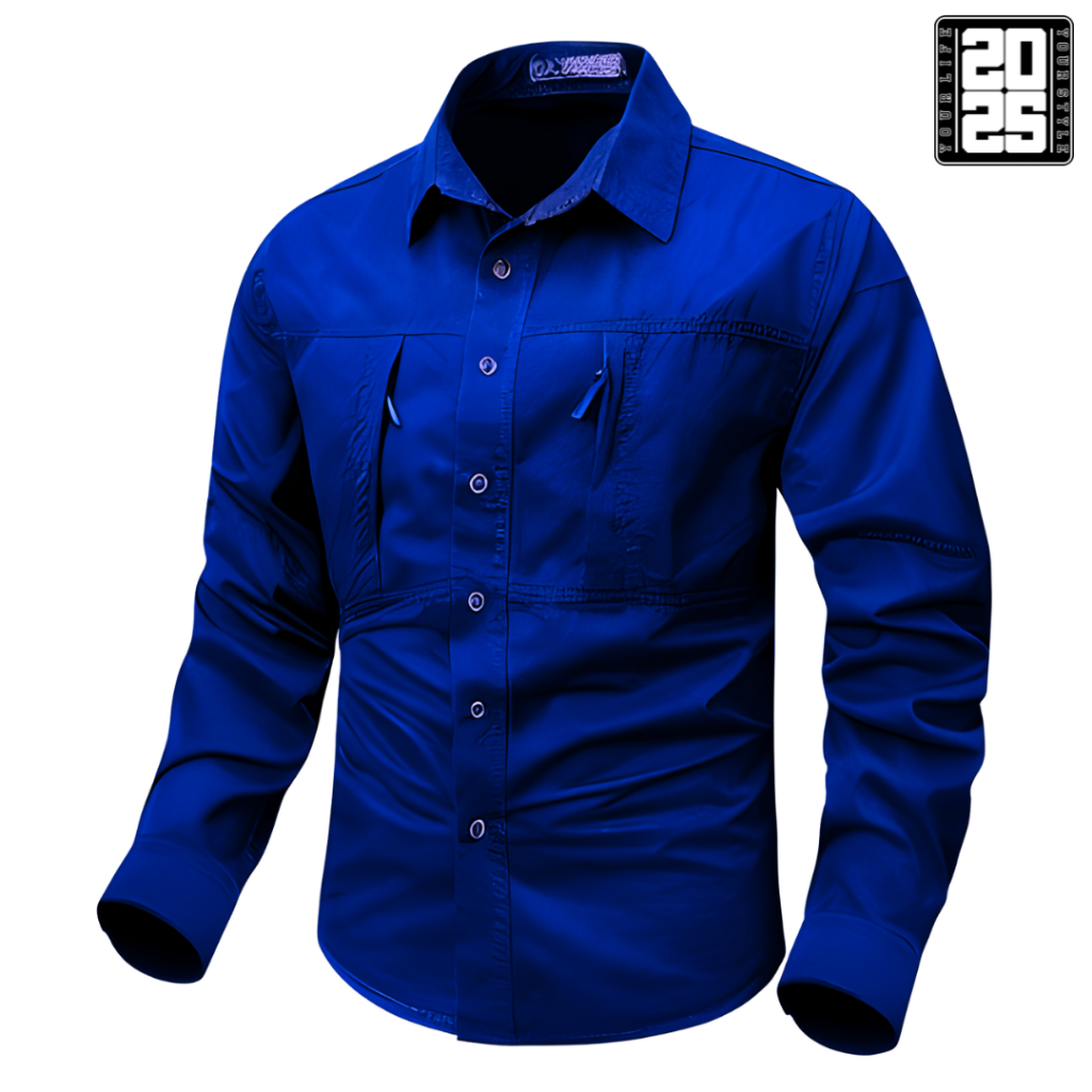 Kemeja Tactical Biru Lengan Panjang / Kemeja Pria Lengan Panjang / Kemeja Tactical Pria / Kemeja Tac
