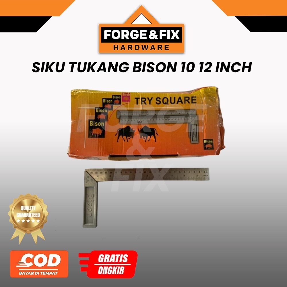 

BISON Siku L Tukang Penggaris Try Square 10 12 Inch