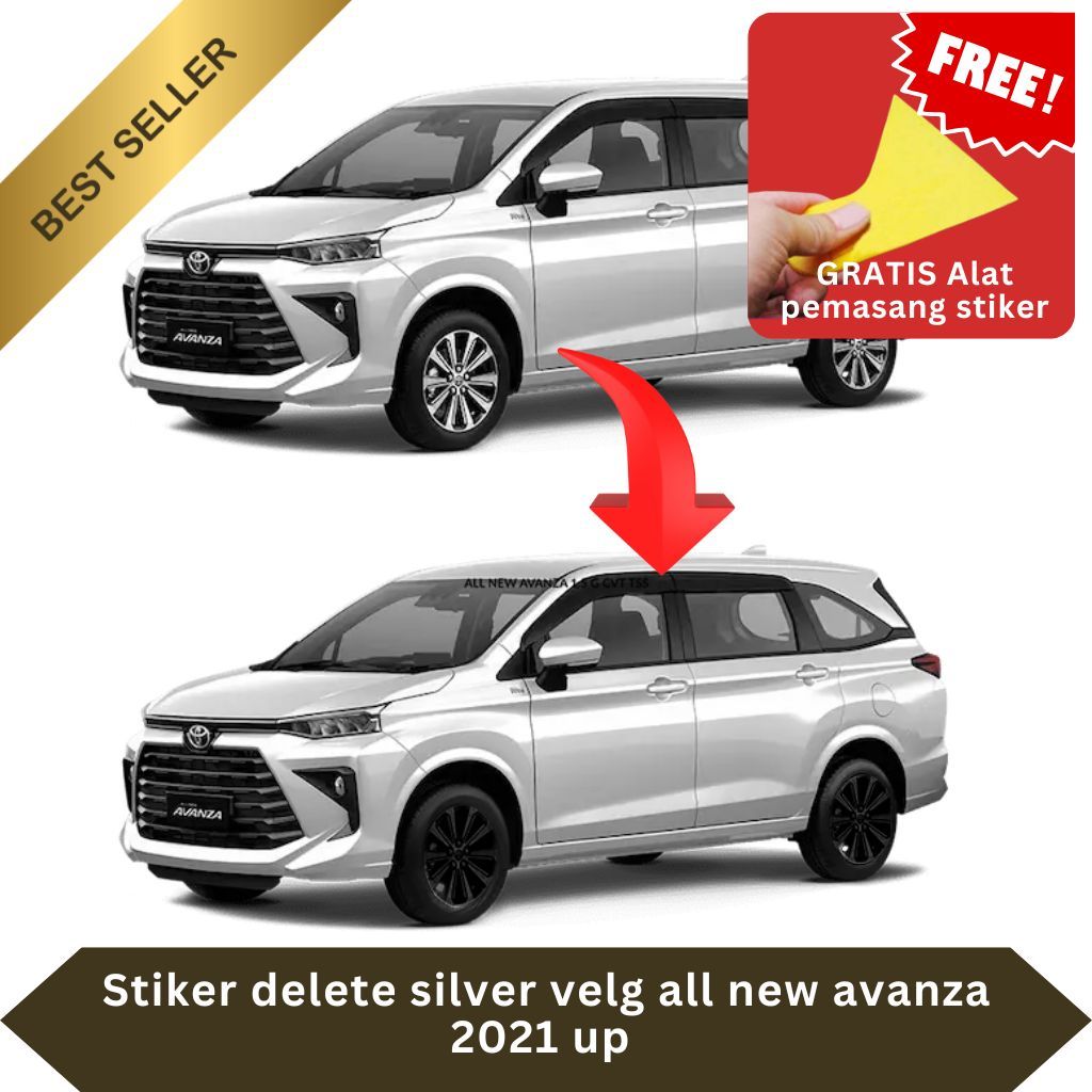 Cutting Sticker Delete Silver Velg All New Avanza 2021-2025 R16 / Veloz R16