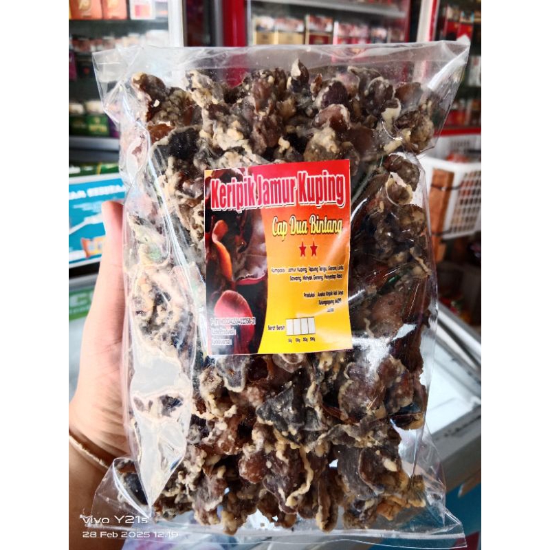 

kripik jamur kuping ukuran 1/4 kg