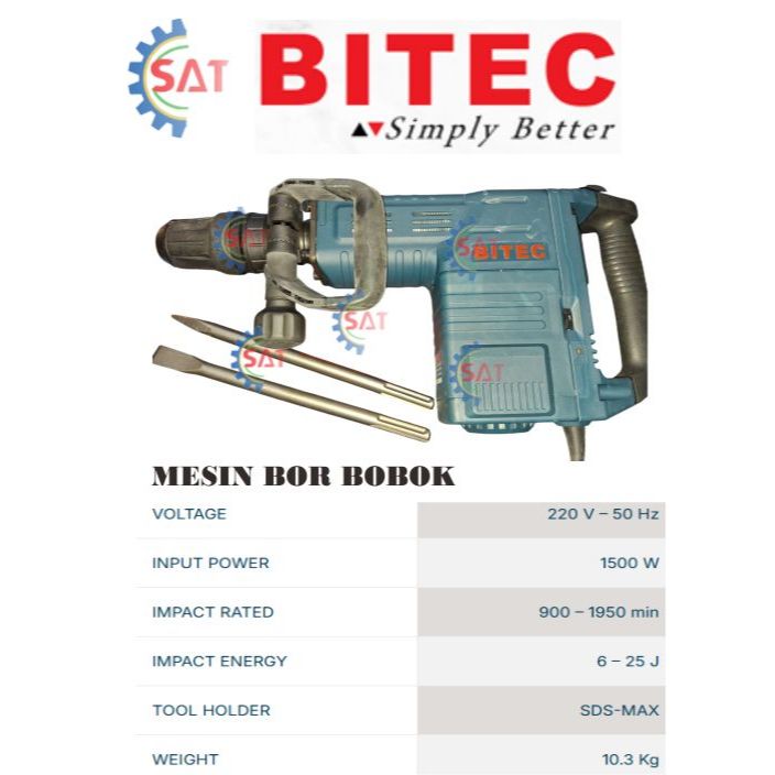 DEMOLITION HAMMER BITEC HBM 11 E,MESIN BOR BOBOK BETON BITEC HBM 11 E