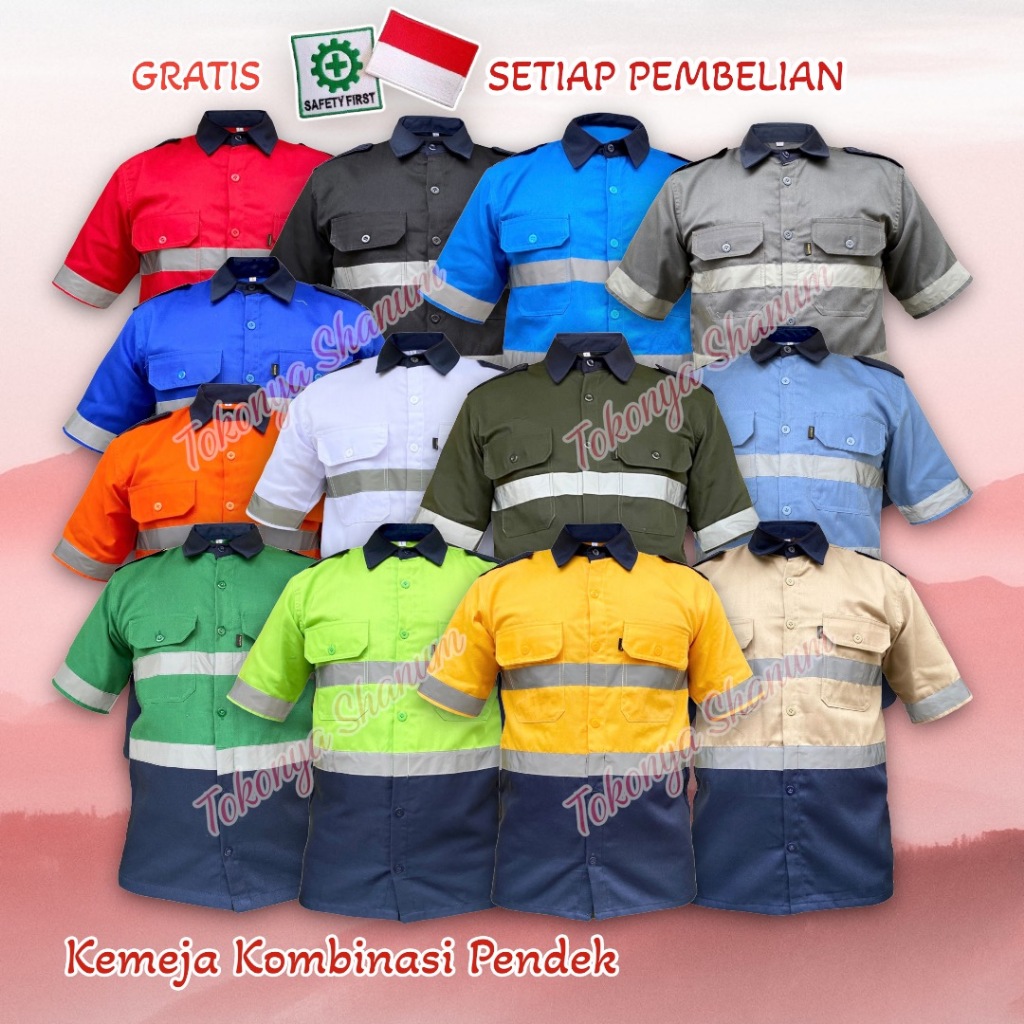Kemeja Safety Werpack Atasan Kemeja Pendek Baju Kerja Murah Seragam Kemeja Seragam Safety Scothlight