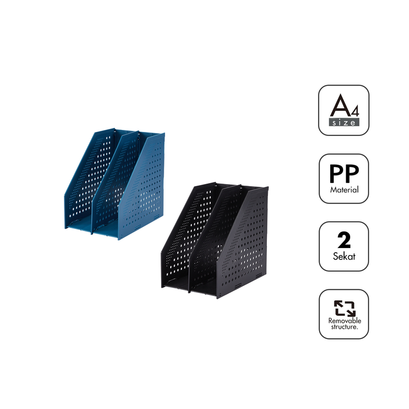 

[Stationery Home] Bantex Magazine Holder / File Tray / Rak Buku Majalah Bahan PP Dapat Dilipat | 2 Sekat BJ7692