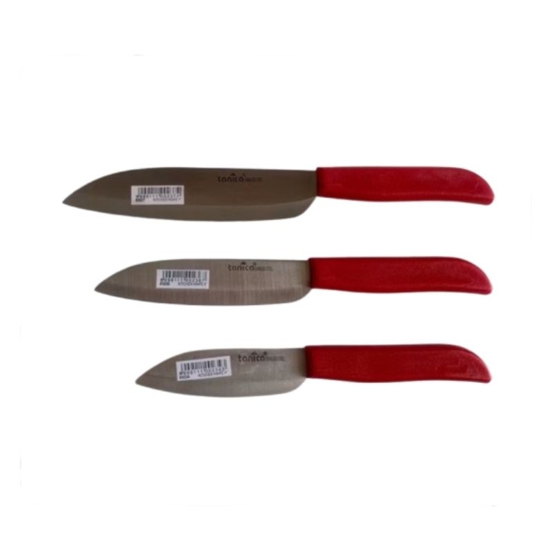 Pisau Dapur Pisau Iris Daging Stainless Pisau Tanica / Pisau Stainless Tanica Gagang Merah