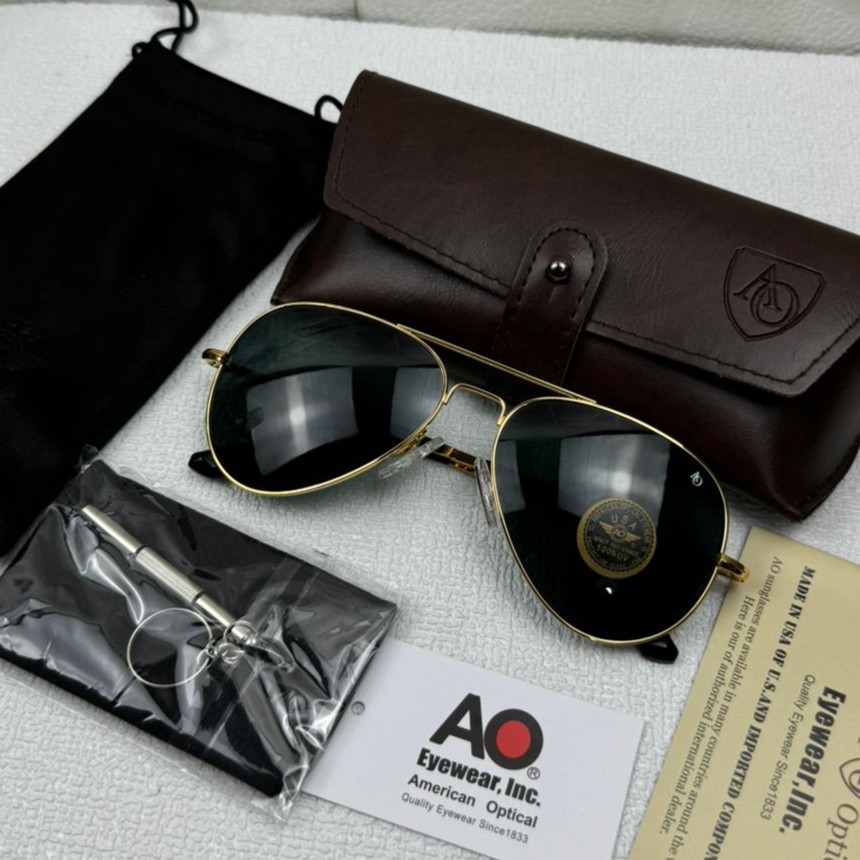 Kacamata American Optical Skymaster General Pilot Original Black Gold