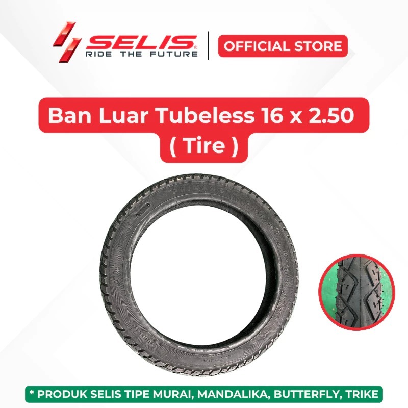 Selis Ban Luar Tubeless 16 x 2.50