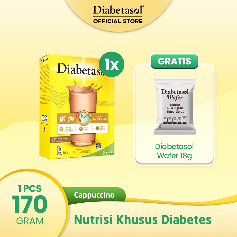 

BUY 1 Diabetasol Cappucino 170g free Diabetasol Wafer 18g