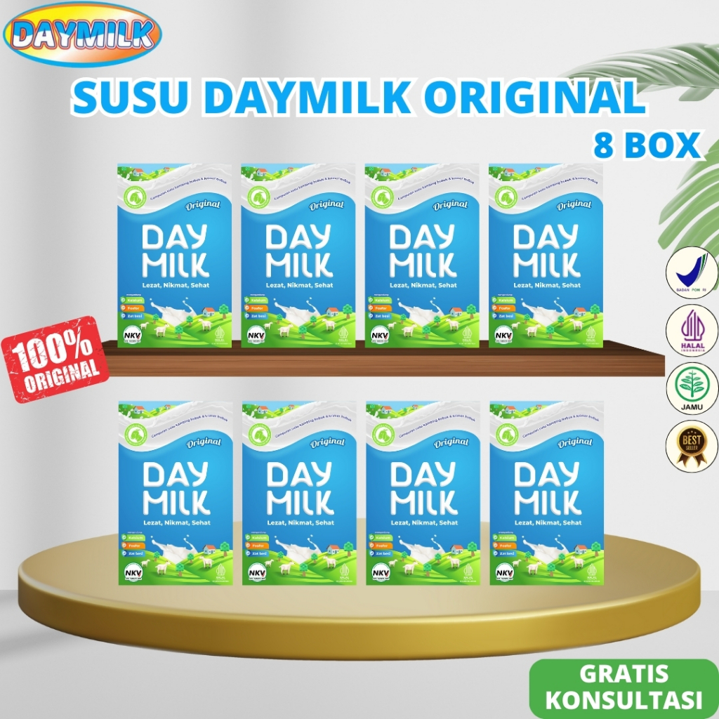 

DAYMILK Original 8 Box - Susu Kambing Etawa Bubuk Menjaga Kesehatan Sendi Tulang dan Gigi