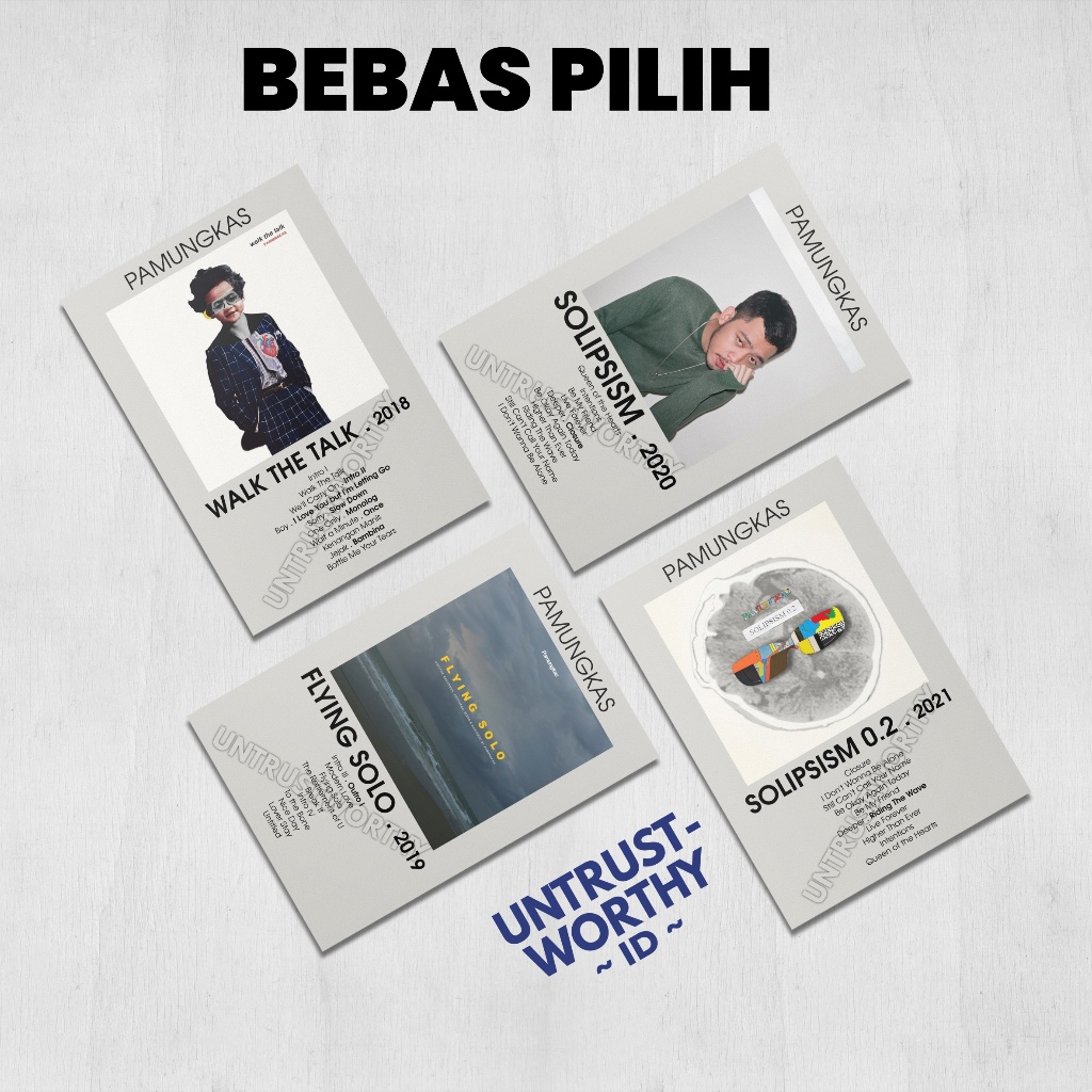 Poster Pamungkas Album dan EP Ukuran A5 (4-7pcs)