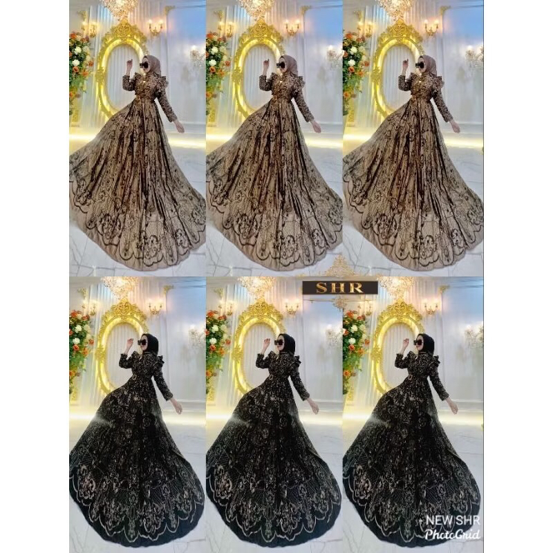 GAMIS SHR NEW ORI/ GAMIS SHR DRESS MAXI GAMIS ARJUNA SATINE SYAHIRA